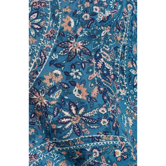 LUCKY BRAND Paisley Ruflle Collar Blouse XXL Blue NWT - Picture 5 of 7